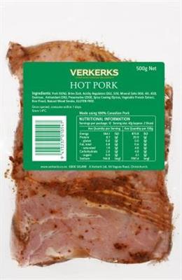 Pork Hot Sliced 500g VERKERKS